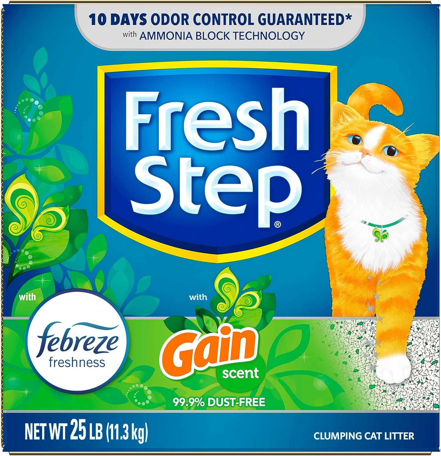 Fresh Step Clumping Cat Litter with Febreze Gain Scent, 25 lbs F867