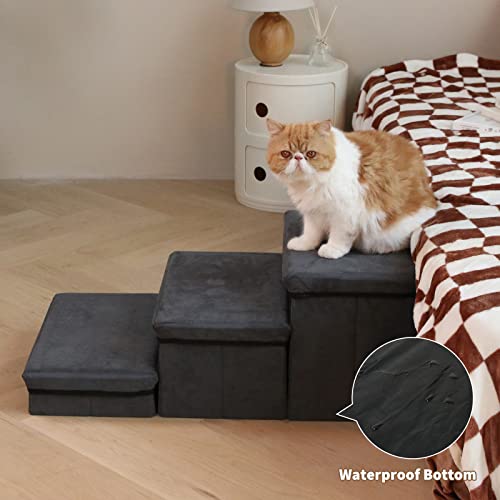 Foldable Dog Stairs 2-Tier Pet Steps for Small Medium Dogs R51320