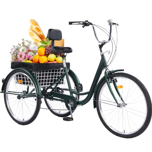 Adult 3-Wheel Tricycle 24/26-Inch 7-Speed with Basket D757
