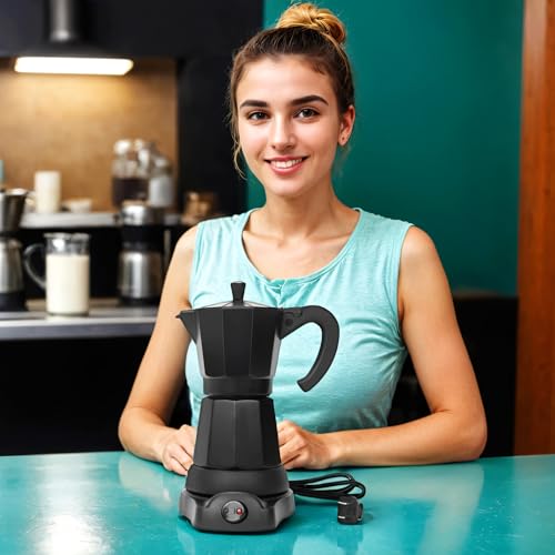 Cuban Coffee Maker 6-Cup Electric Espresso Moka Pot with Detachable Base N992