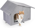 Outdoor Cat House Weatherproof, Collapsible Outside Cat House for Outdoor/Indoor Cats, Feral Cat House Shelter with Soft Warm Mat (20''*13''*16'')