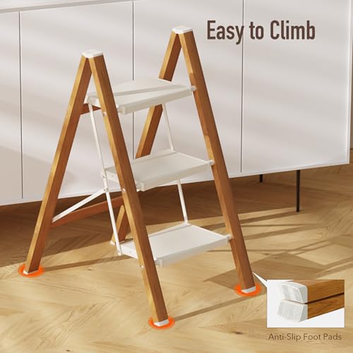 2 Step Lightweight Aluminum Folding Ladder with Anti-Slip Pedals, 330 lbs Capacity D5199