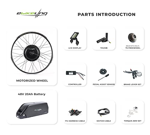 EBIKELING Waterproof Ebike Conversion Kit 700C Front or Rear Wheel 1500W C50739