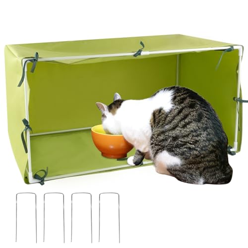 Large Size Outdoor Cat House 30"x16"x16" Houtdoor Cat Feeding Station Cat Outdoor Shelter Cat Houses for Cats