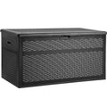 YITAHOME XXL 230 Gallon Large Deck Box, Double-Wall Resin Rattan Outdoor Storage Box with Flexible Divider for Patio Cushions Pool Float Garden Tools, 1000lbs Load Capacity Lockable Waterproof (Gray)