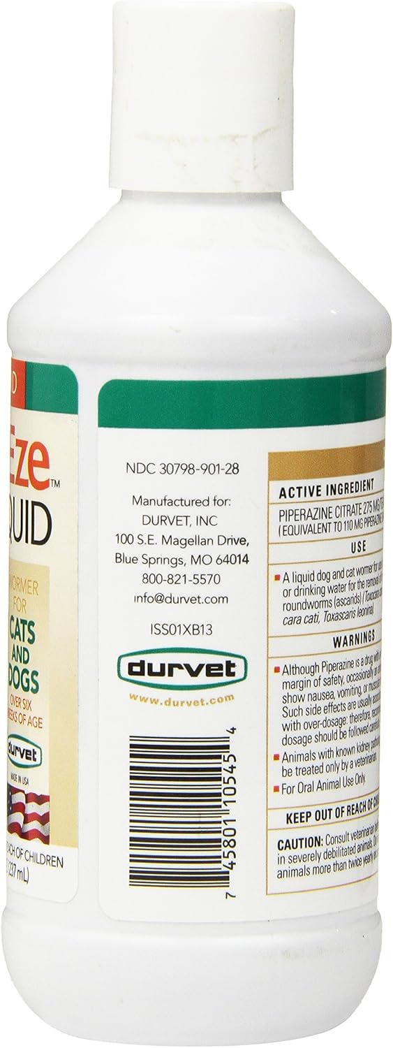 Durvet WormEze Liquid Canine & Feline Antihelmintic, 8 oz L5699