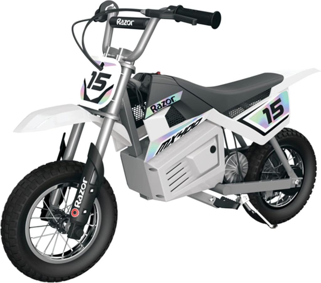 Razor MX400 Dirt Rocket 24V Electric Toy Motocross Bike, White, 2 Pack A989827