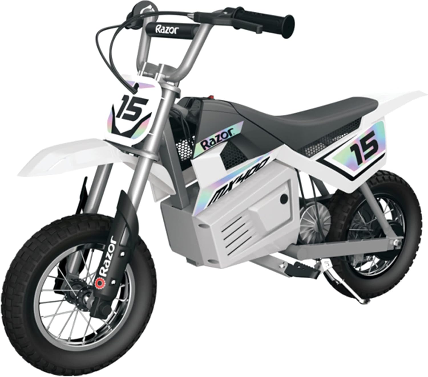 Razor MX400 Dirt Rocket 24V Electric Toy Motocross Bike, White, 2 Pack A989827