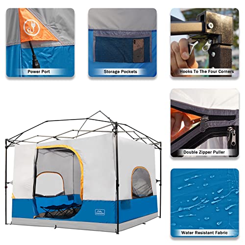 KAMPKEEPER Camping Inner Tent for 10x10 Straight Leg Canopy, Vented Roof, Khaki M60374