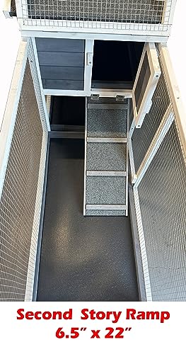 Extra Large Two Story Outdoor Rabbit Hutch Chicken Coop with Wheels and Pull Out Tray N75520