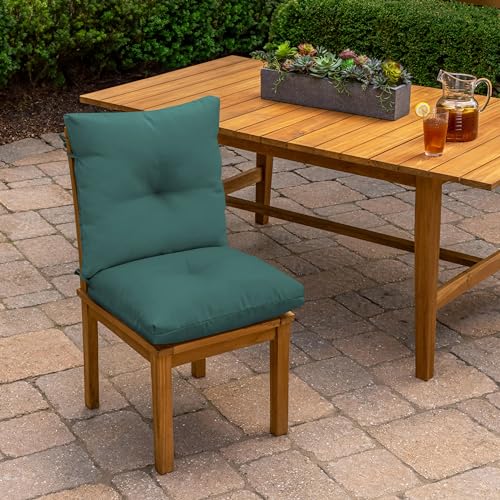 Arden Outdoor Plush Tufted Dining Chair Cushion, 21 x 40, Black Cabana Stripe I23003