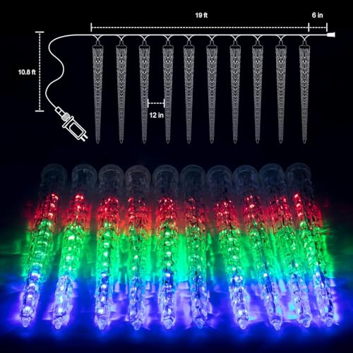 Brightown Christmas Meteor Shower Lights Outdoor 30ft 720 LED Waterproof Blue T277924