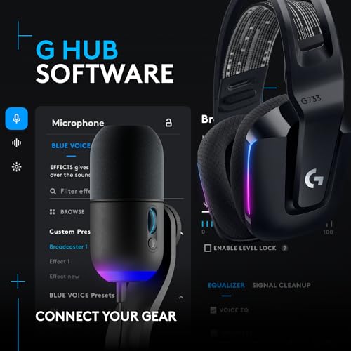 Logitech G733 Lightspeed Wireless Gaming Headset – Black, PC, PS5, PS4, Switch F9206