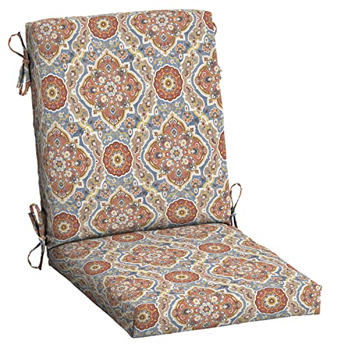 Arden Outdoor Dining Chair Cushion, 20 x 20, Rain-Proof, Peacock Blue Green Texture J4105