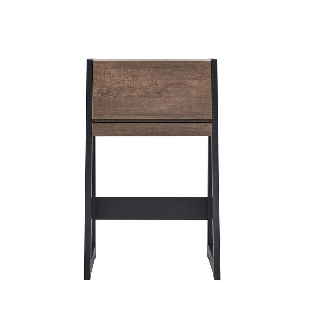 Urbanpro Modern Wood Secretary Desk Walnut Oak Brown/Black P61080