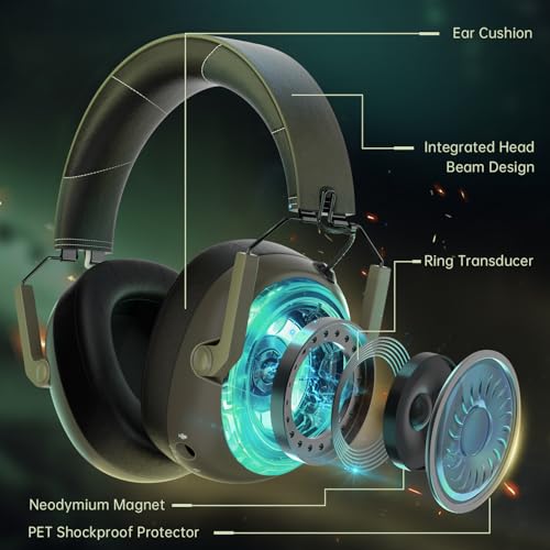 Wireless Gaming Headset with Noise Canceling Mic for PS5, PS4, PC, Switch - Black P129