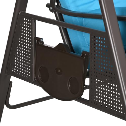 Outsunny 3-Seat Patio Swing Chair with Adjustable Canopy, Brown U4460