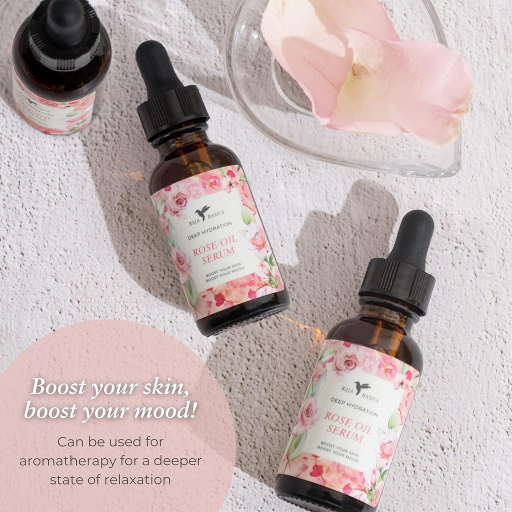 Rose Oil for Face and Skin, Hydrating Moisturizer, 1 oz U9619