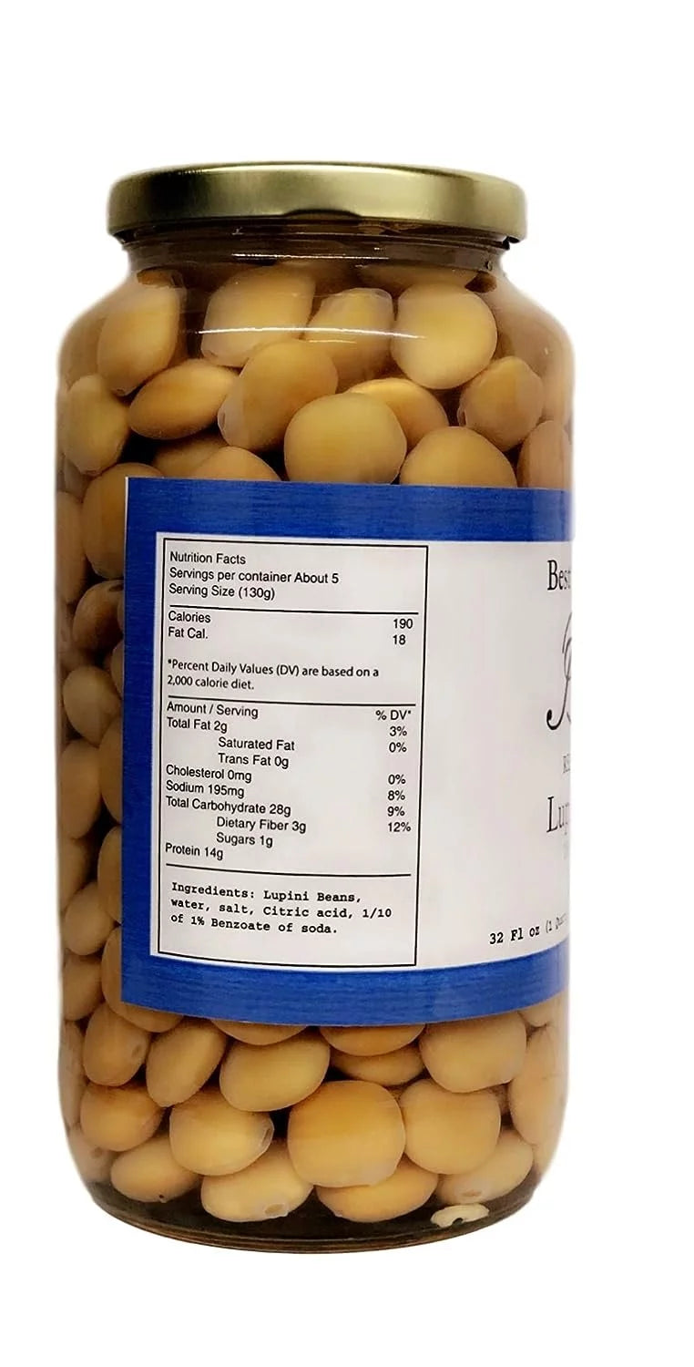 Joycie Ready To Eat Lupini Beans 32 oz Jar, Pack of 6 W21397