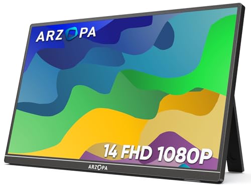 ARZOPA 15.6'' FHD 1080P Portable Monitor with Kickstand, IPS Display, USB-C & HDMI J54429