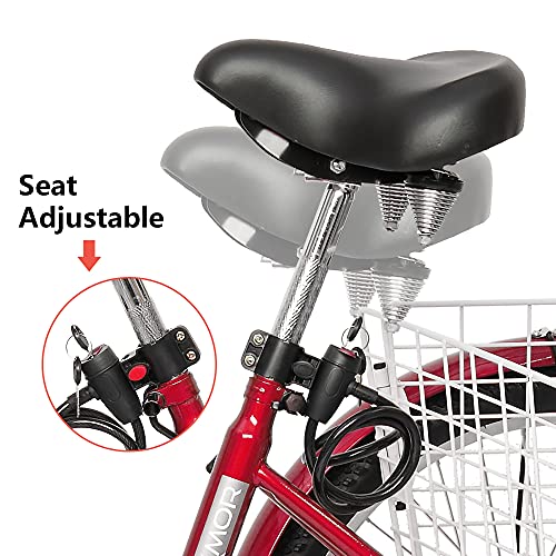 PEXMOR Adult Tricycle 7 Speed, 24/26 Inch 3 Wheel Bike with Baskets V3858