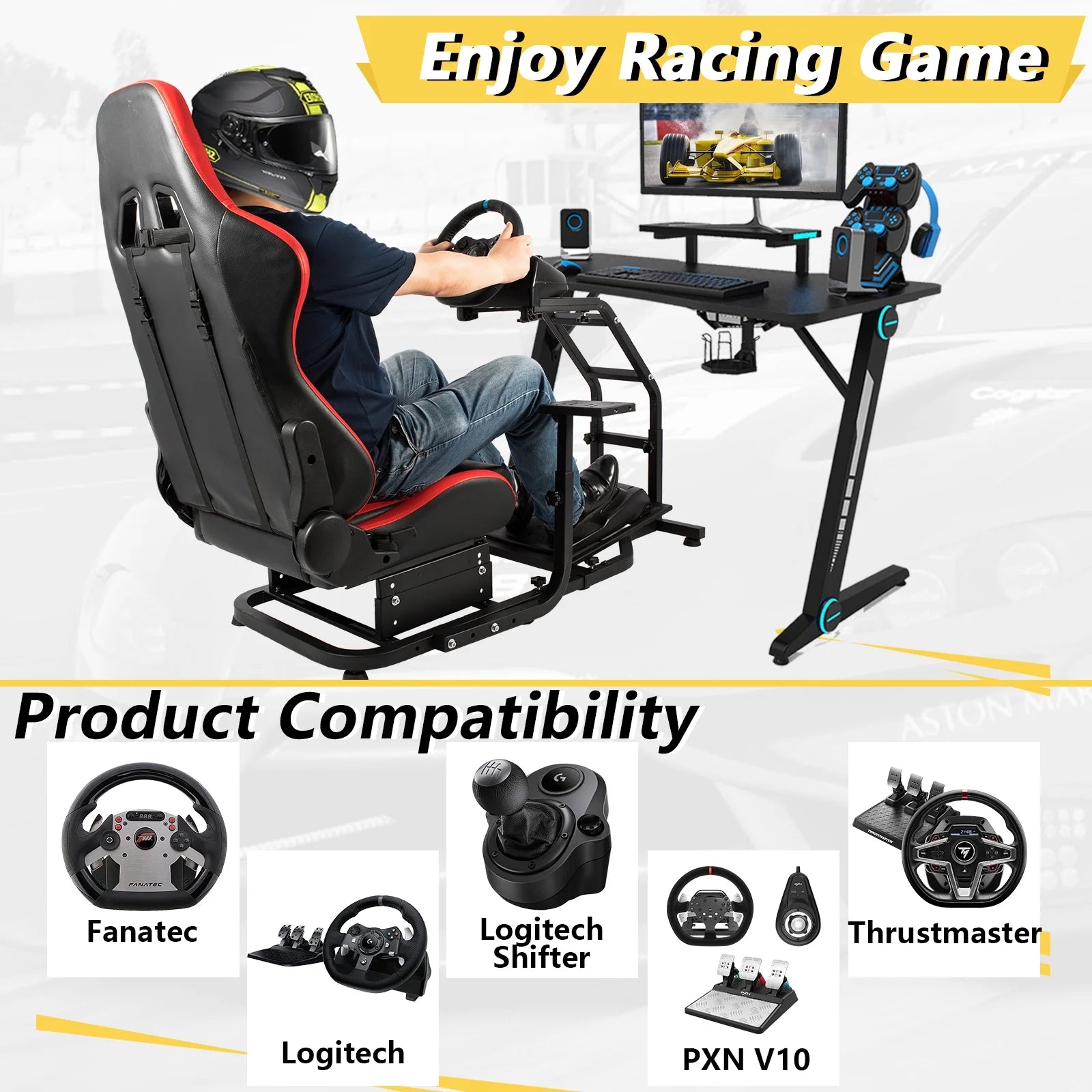 Marada G29 Racing Simulator Cockpit with Gaming Chair C83384