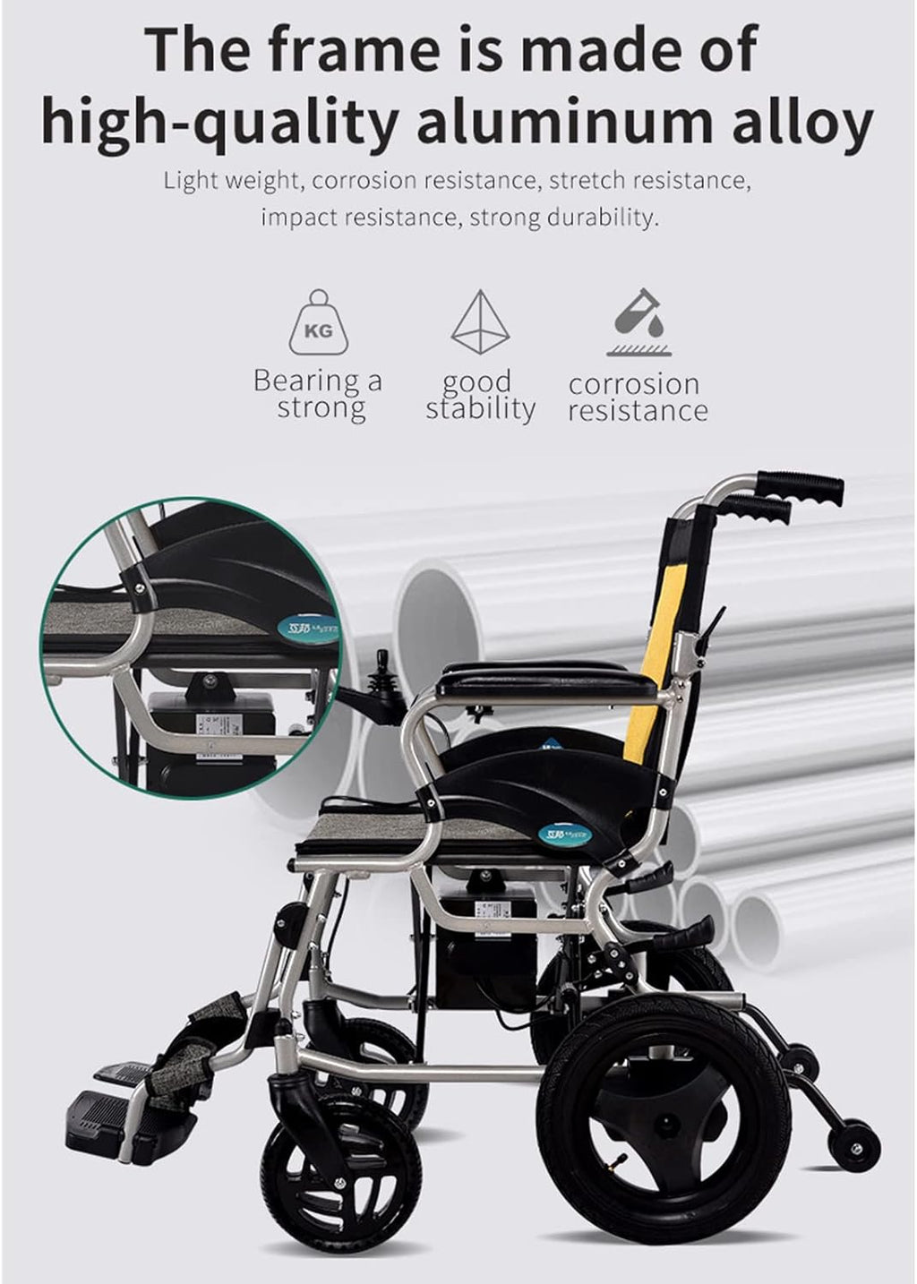 Lightweight Electric Wheelchair Folding Portable Travel Scooter A7708