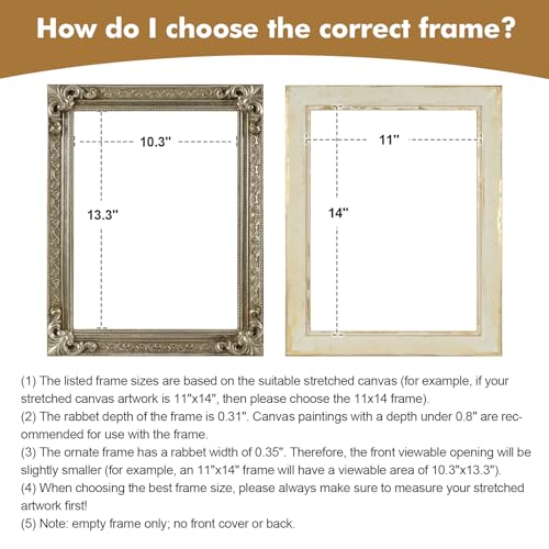 12x16 Wood Canvas Frame Gothic Ornate Black for Wall Art D3778