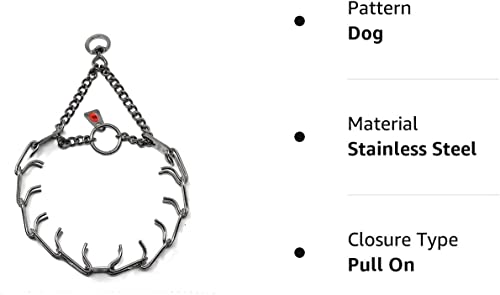 Herm Sprenger Stainless Steel Prong Dog Training Collar with Swivel, 3.2mm x 23in X79550