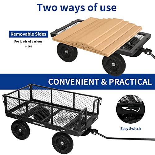 BILT HARD 880 lbs 10" Flat Free Steel Garden Cart with Rotating Handle K9279