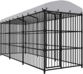 Outdoor Dog Kennel with Roof 177.2"x59.1"x82.7"