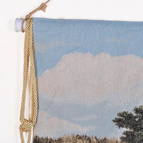 Vintage Nature Tapestry Wall Hanging with Telescopic Rod & Tassels I9744