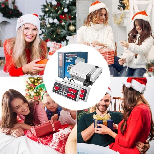 Retro Game Console with 620 Classic Games, Dual Controllers, AV Output for TV L269279