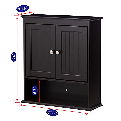 Spirich Bathroom Wall Cabinet with Doors, White A10165