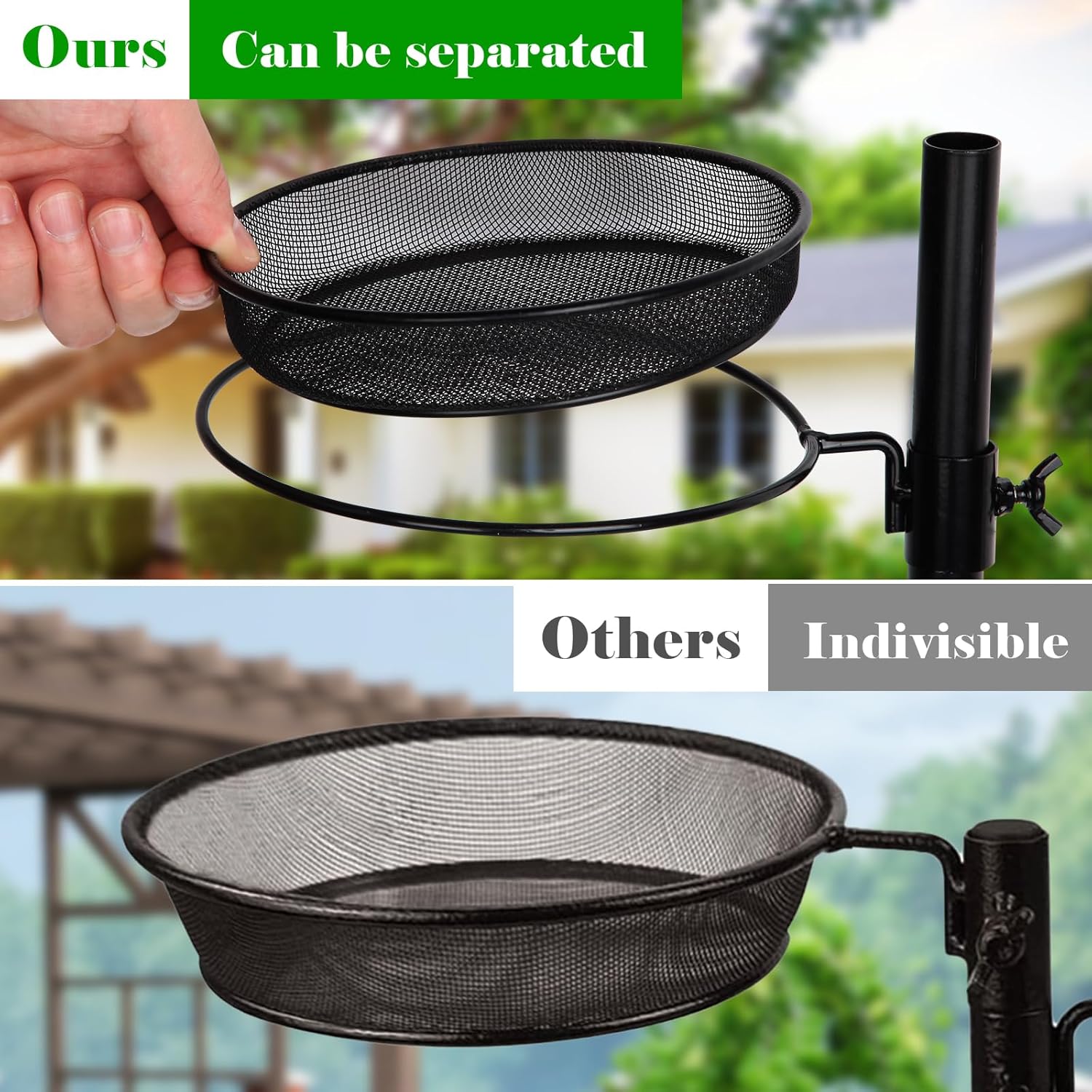 Deck Bird Feeder Station Kit with Steel Hanging Pole, Black A891378