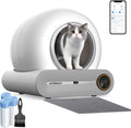 Automatic Cat Litter Box Self Cleaning Robot Cat Litter Box for Multiple Cats, Auto Clean Cat Litter Box with APP Control & Ionic Deodorizer, 65L+9L Smart Cat Toilet with Mat, Liner, Brush