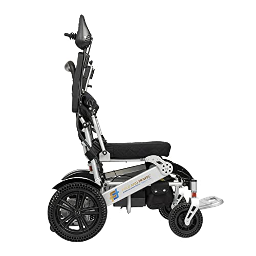 Lightweight Electric Wheelchair for Adults Foldable Power Wheelchair Silver J47737