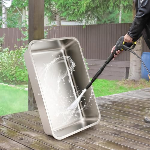Enclosed Stainless Steel Cat Litter Box XXL with Scoop Q249