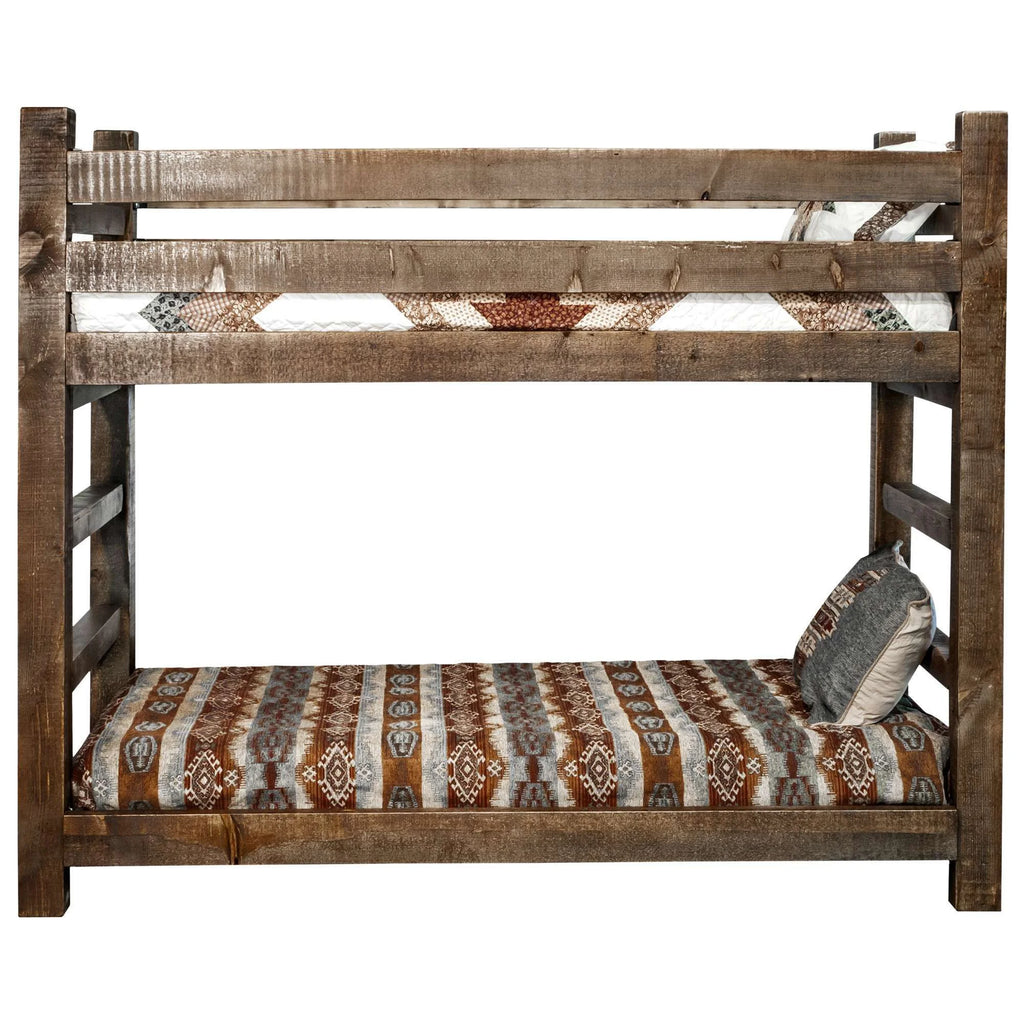 Homestead Collection Twin over Twin Bunk Bed with Stain and Clear Lacquer Finish Y151