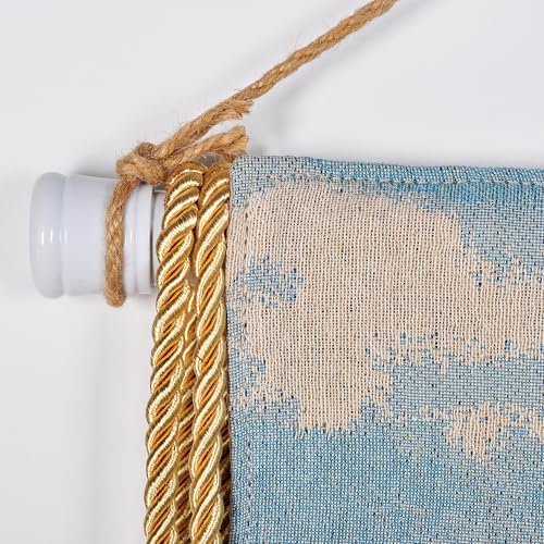 Vintage Nature Tapestry Wall Hanging with Telescopic Rod & Tassels I9744