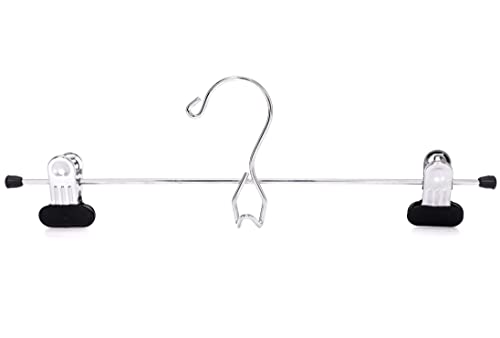 6 Pack Heavy Duty Metal Pants Hangers with Adjustable Clips, Chrome Z637372