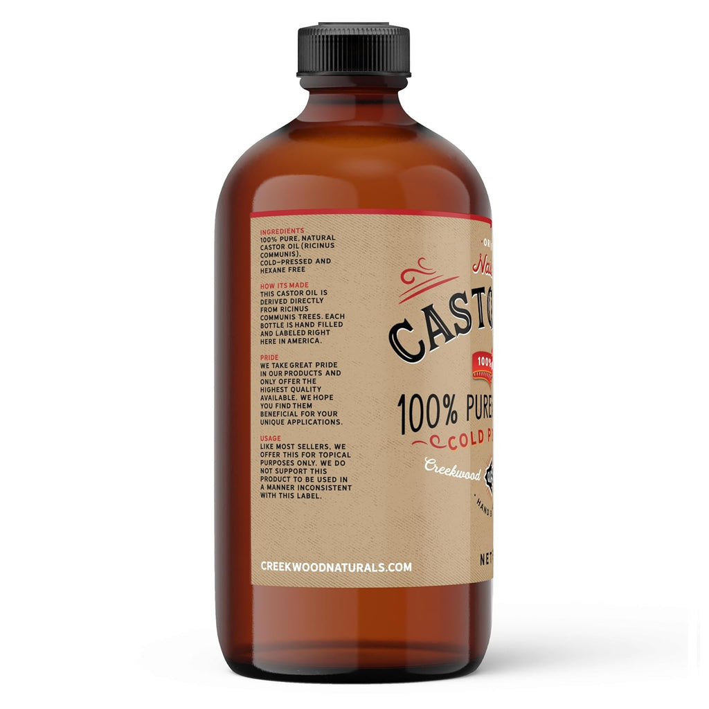 Castor Oil 100% Pure Cold Pressed Hexane Free Glass Bottle R247747