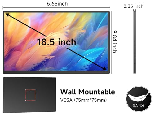 Portable Monitor 15.6 Inch 1080P IPS HDR USB HDMI for Laptop PC Mac G166