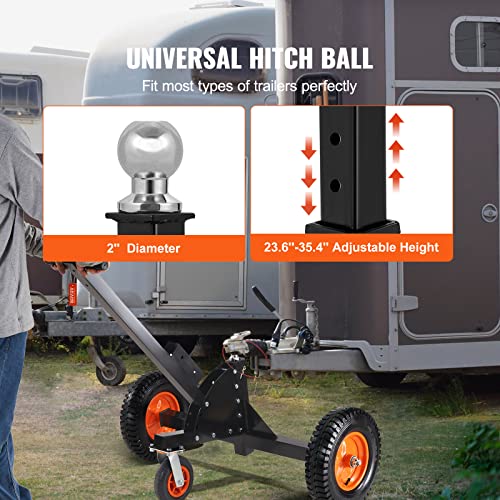 VEVOR Adjustable Trailer Dolly with 1-7/8" Hitch Ball and 10" Solid Tires C976