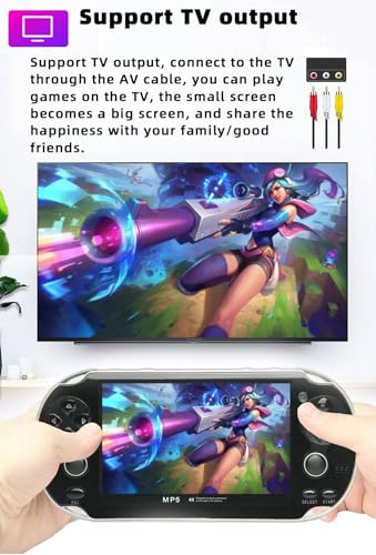 CZT Handheld Game Console 4.3 inch Double Joystick 8GB Retro Video Game Player (Black) S185938