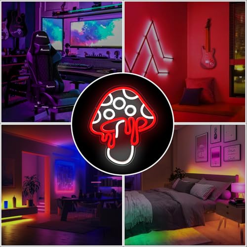 Mushroom Neon Sign Dimmable LED Night Light Wall Art for Bedroom Decor O27662