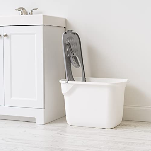 IRIS USA Top Entry Cat Litter Box with Scoop, Large, Black/Gray J149961