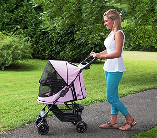 Pet Gear No-Zip Happy Trails Pet Stroller for Cats/Dogs, Easy Fold, Removable Liner N356