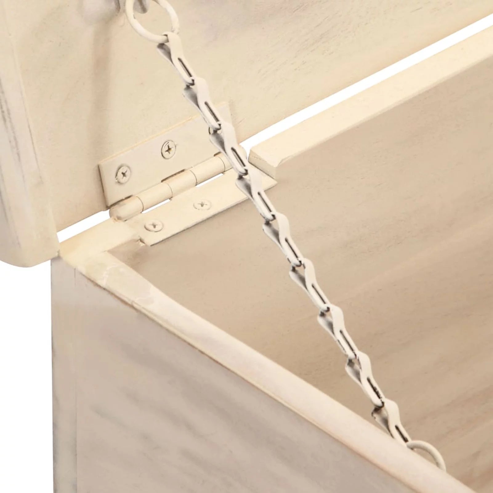 Dcenta Storage Chest Acacia Wood Blanket Box White B600041