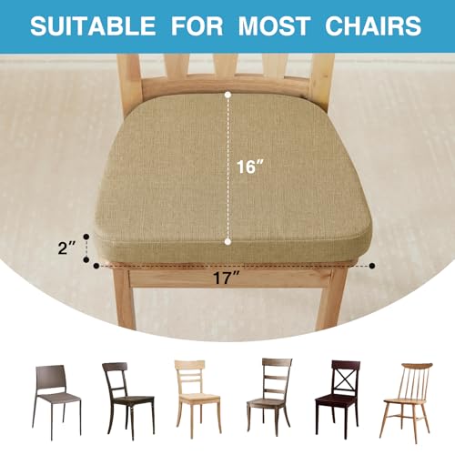 Chair Cushions for Dining Chairs Set of 4, Non Slip with Ties, Black H39445